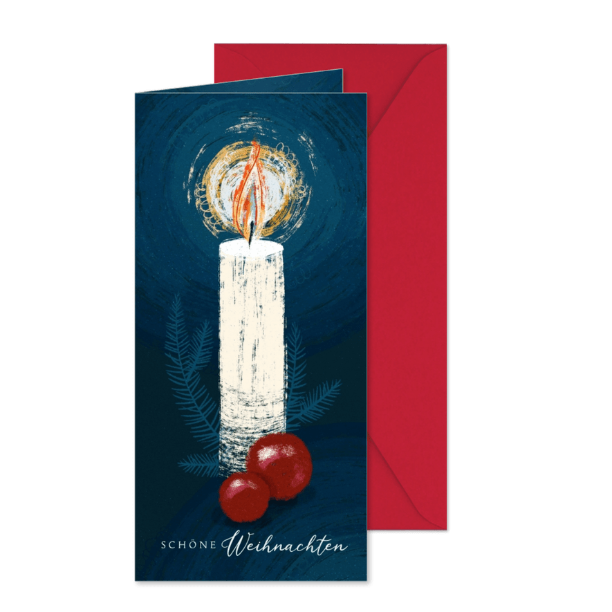 Weihnachtskarte mit Adventskerze - Karteneindruck