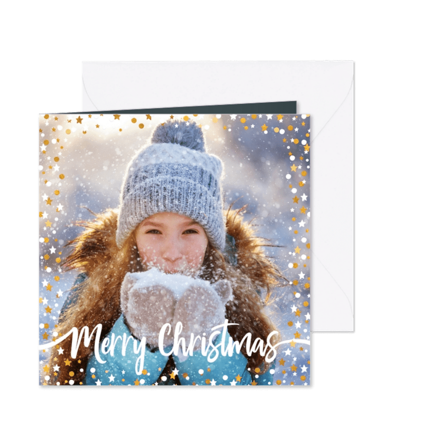 Weihnachtskarte mit Foto und modernem Rahmen - Karteneindruck