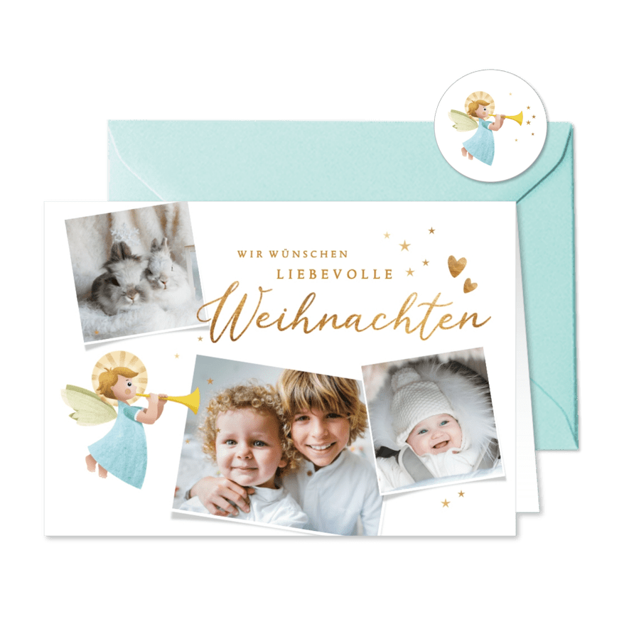 Weihnachtskarte mit Fotos liebevolle Weihnachten - Karteneindruck