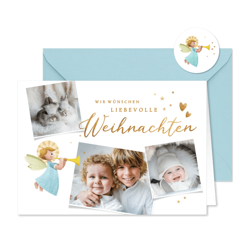 Weihnachtskarte mit Fotos liebevolle Weihnachten - Karteneindruck