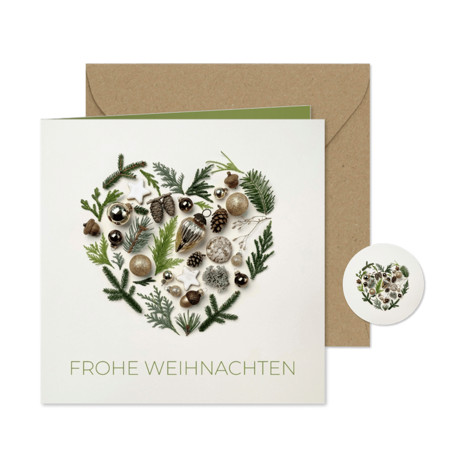 Weihnachtskarte mit Herz-Collage - Karteneindruck