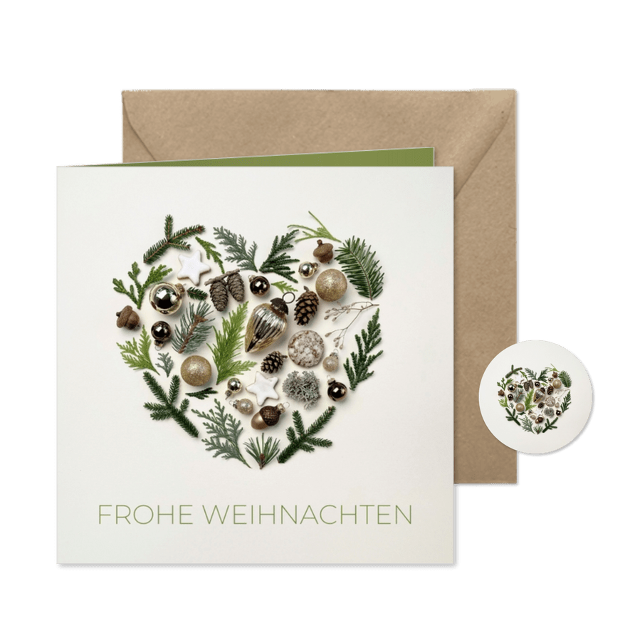 Weihnachtskarte mit Herz-Collage - Karteneindruck
