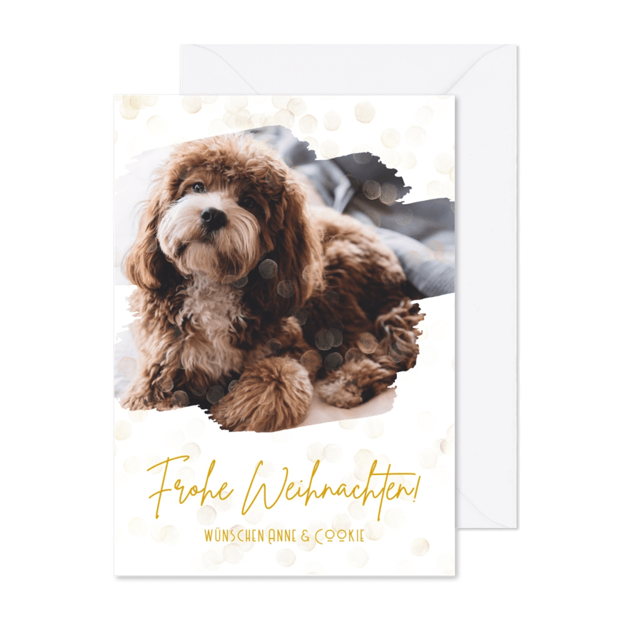 Weihnachtskarte mit Hund - Karteneindruck