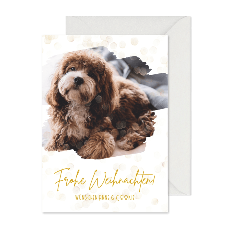 Weihnachtskarte mit Hund - Karteneindruck