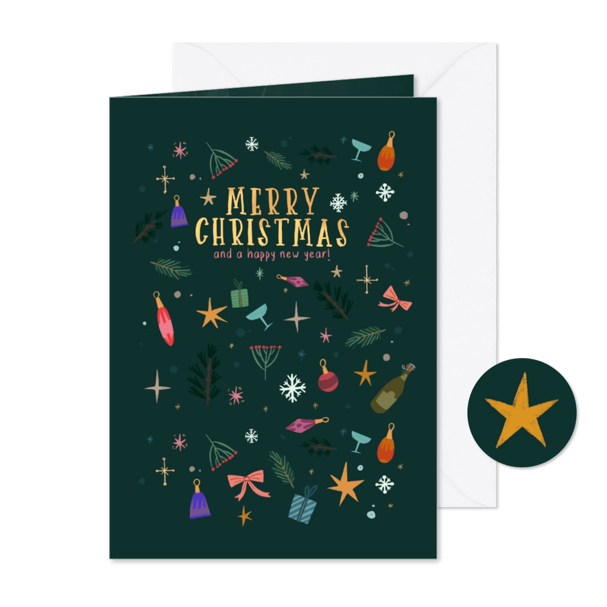 Weihnachtskarte mit nostalgischen Elementen - Karteneindruck