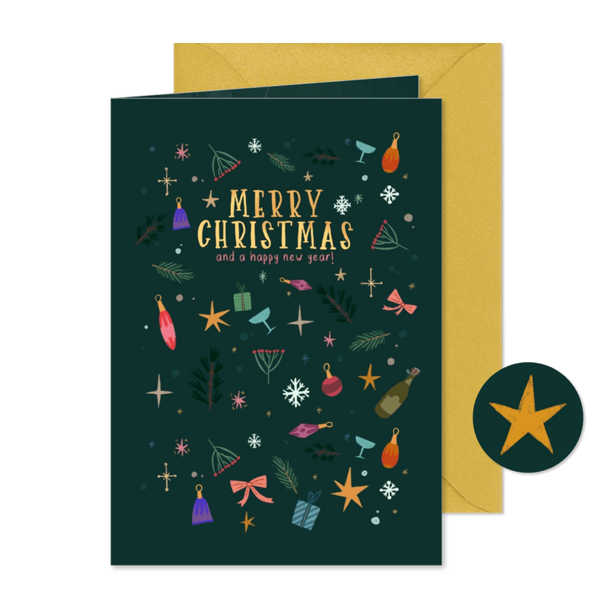 Weihnachtskarte mit nostalgischen Elementen - Karteneindruck
