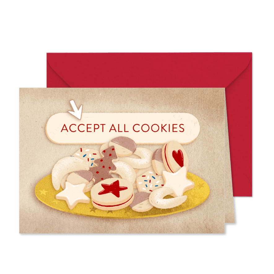 Weihnachtskarte mit Plätzchen "Cookie Consent" - Karteneindruck