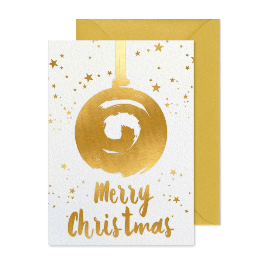 Weihnachtskarte mit Weihnachtskugel-Illustration - Karteneindruck
