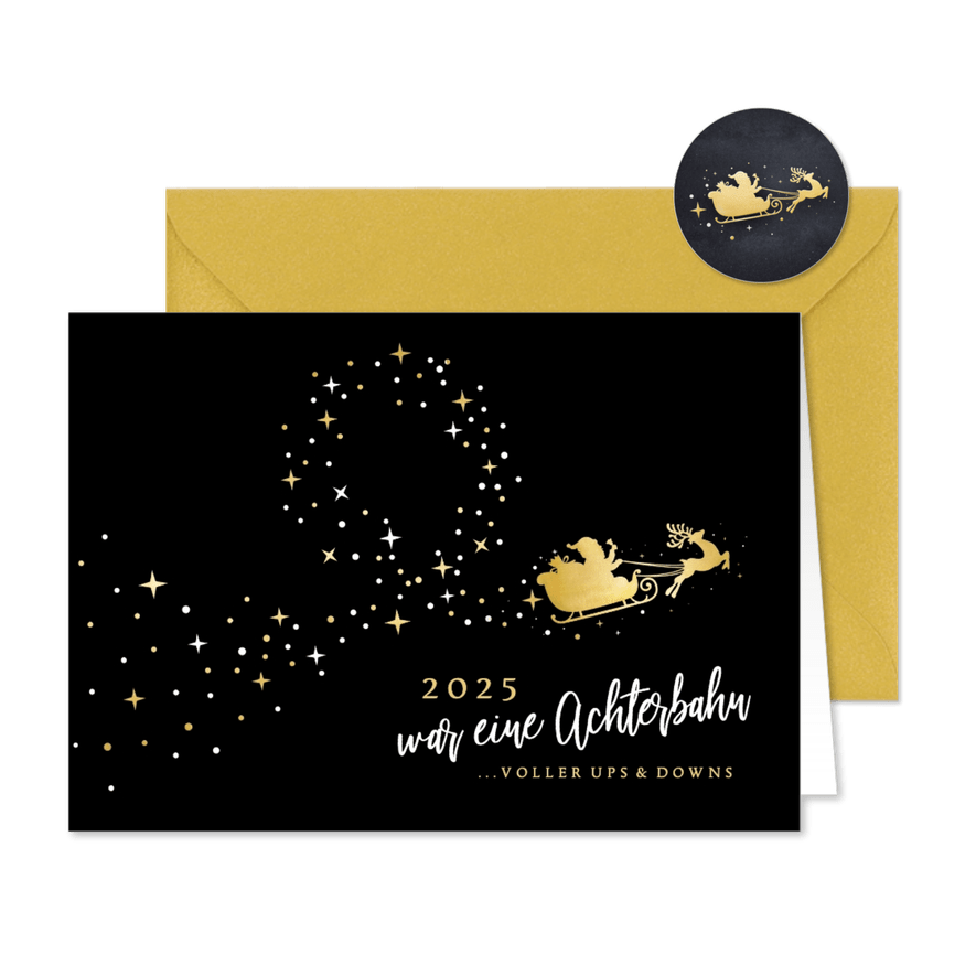 Weihnachtskarte Mitarbeiter 'Achterbahn' - Karteneindruck