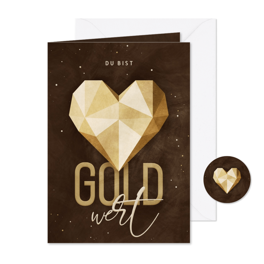 Weihnachtskarte Mitarbeiter 'Gold wert' - Karteneindruck