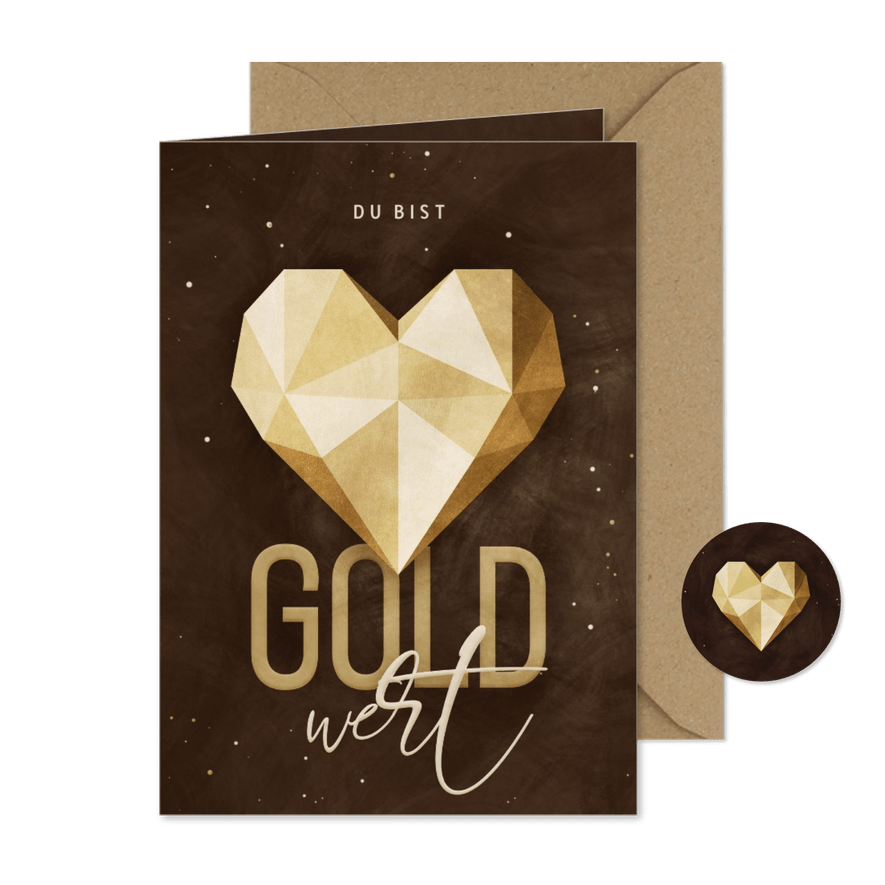 Weihnachtskarte Mitarbeiter 'Gold wert' - Karteneindruck
