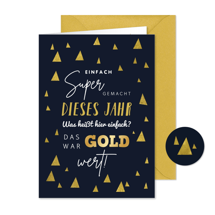 Weihnachtskarte Mitarbeiter 'Super gemacht' - Karteneindruck
