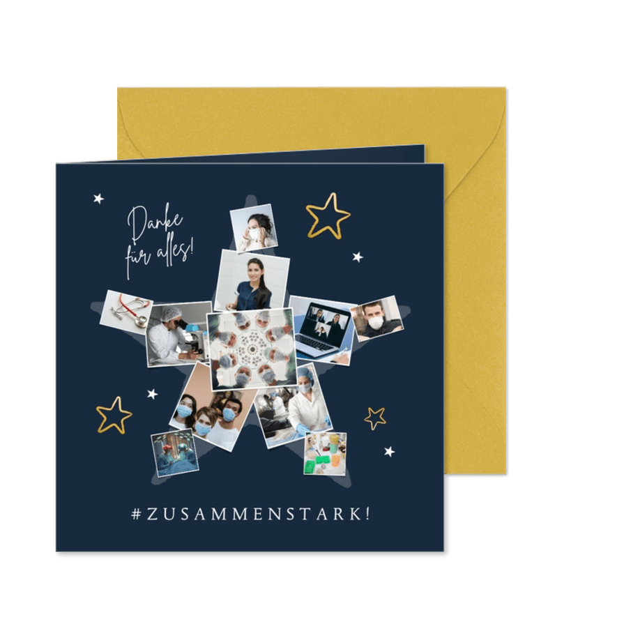 Weihnachtskarte Mitarbeiter Zusammen stark - Karteneindruck