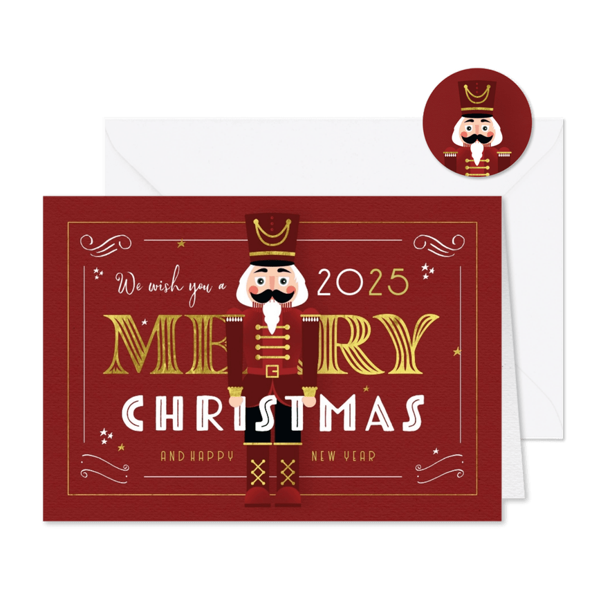 Weihnachtskarte Nussknacker Merry Christmas - Karteneindruck