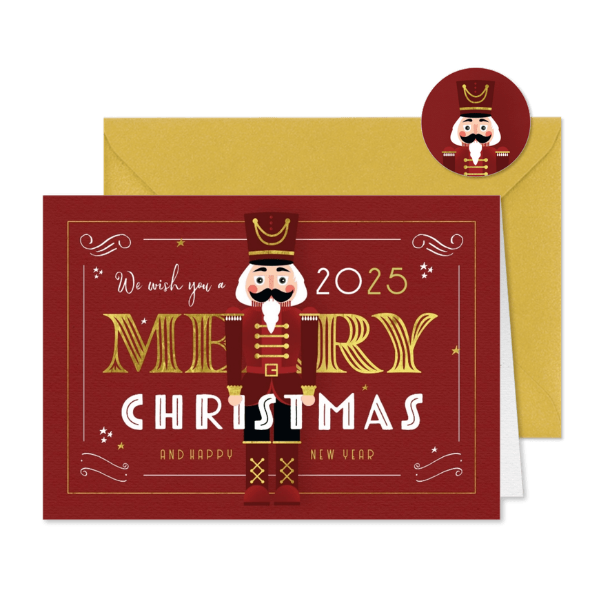 Weihnachtskarte Nussknacker Merry Christmas - Karteneindruck