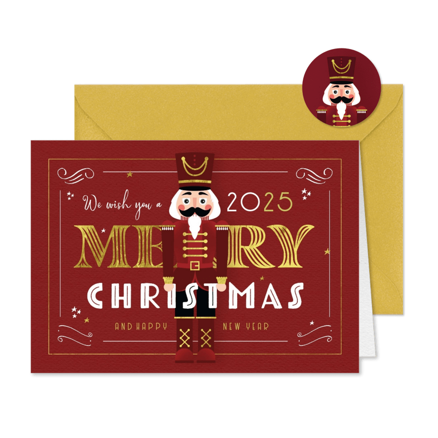 Weihnachtskarte Nussknacker Merry Christmas - Karteneindruck
