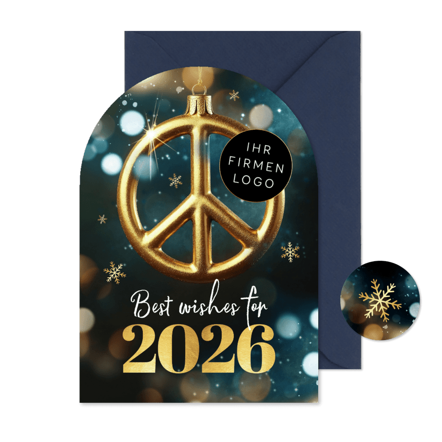 Weihnachtskarte Peace international mit Logo Bogenkarte - Kartenvorschau
