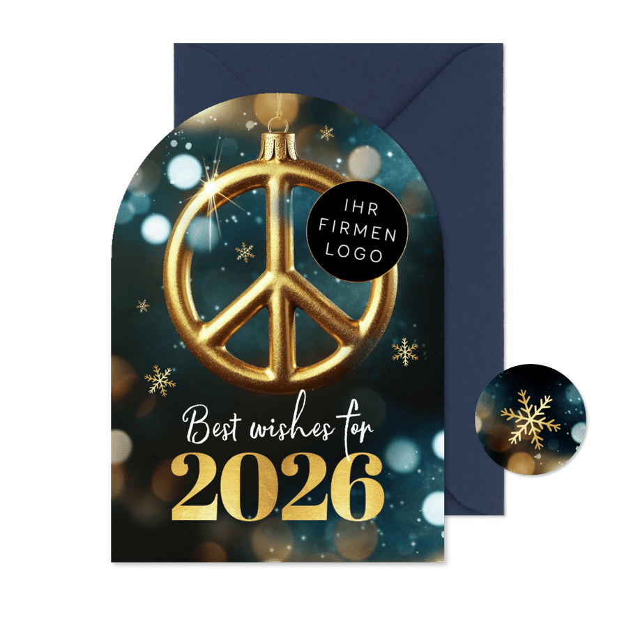 Weihnachtskarte Peace international mit Logo Bogenkarte - Karteneindruck
