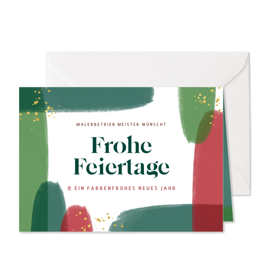 Weihnachtskarte Pinselstriche - Karteneindruck