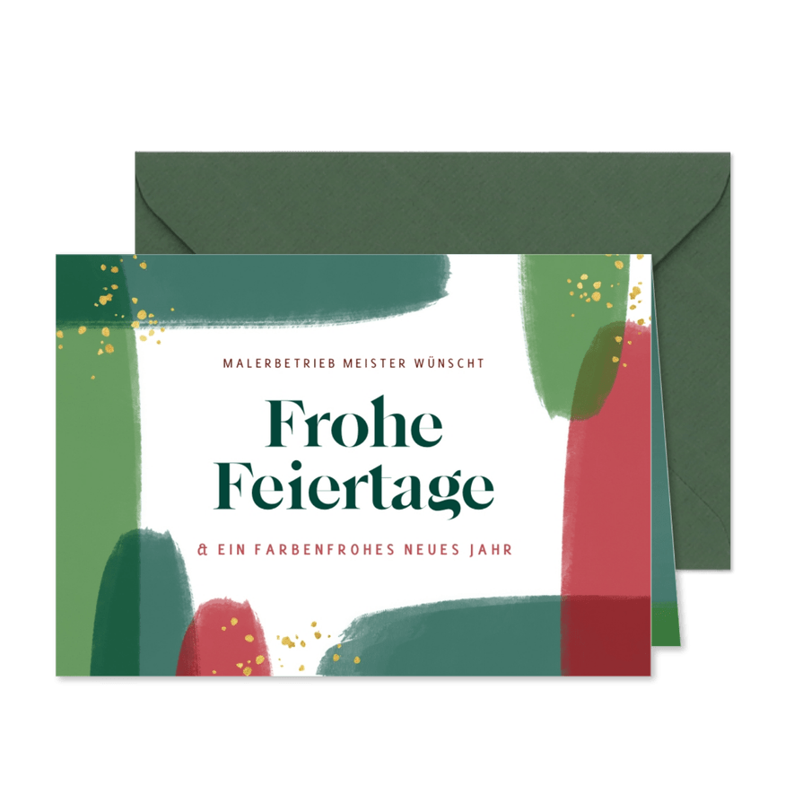 Weihnachtskarte Pinselstriche - Karteneindruck