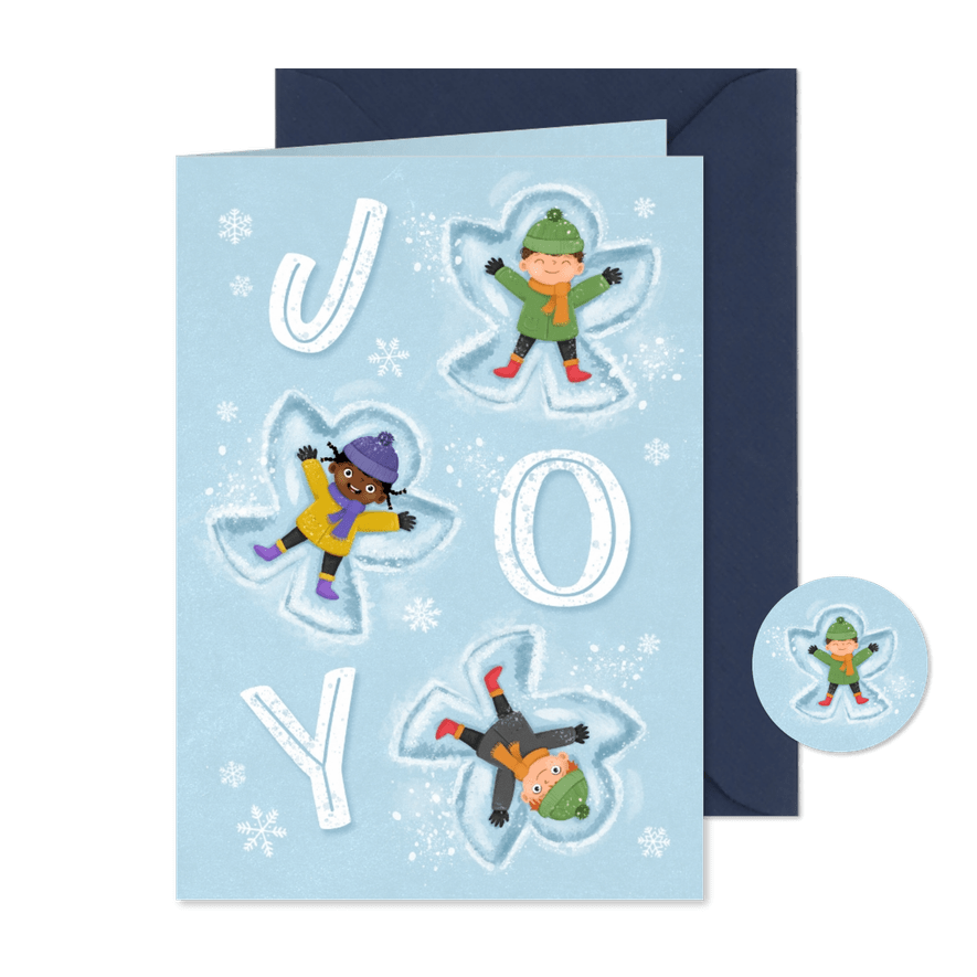 Weihnachtskarte Schneeengel 'Joy and Peace' SOS Kinderdörfer - Kartenvorschau
