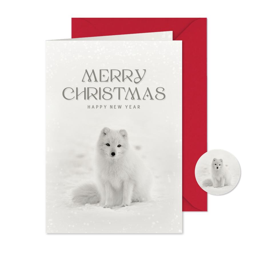 Weihnachtskarte Schneefuchs - Karteneindruck
