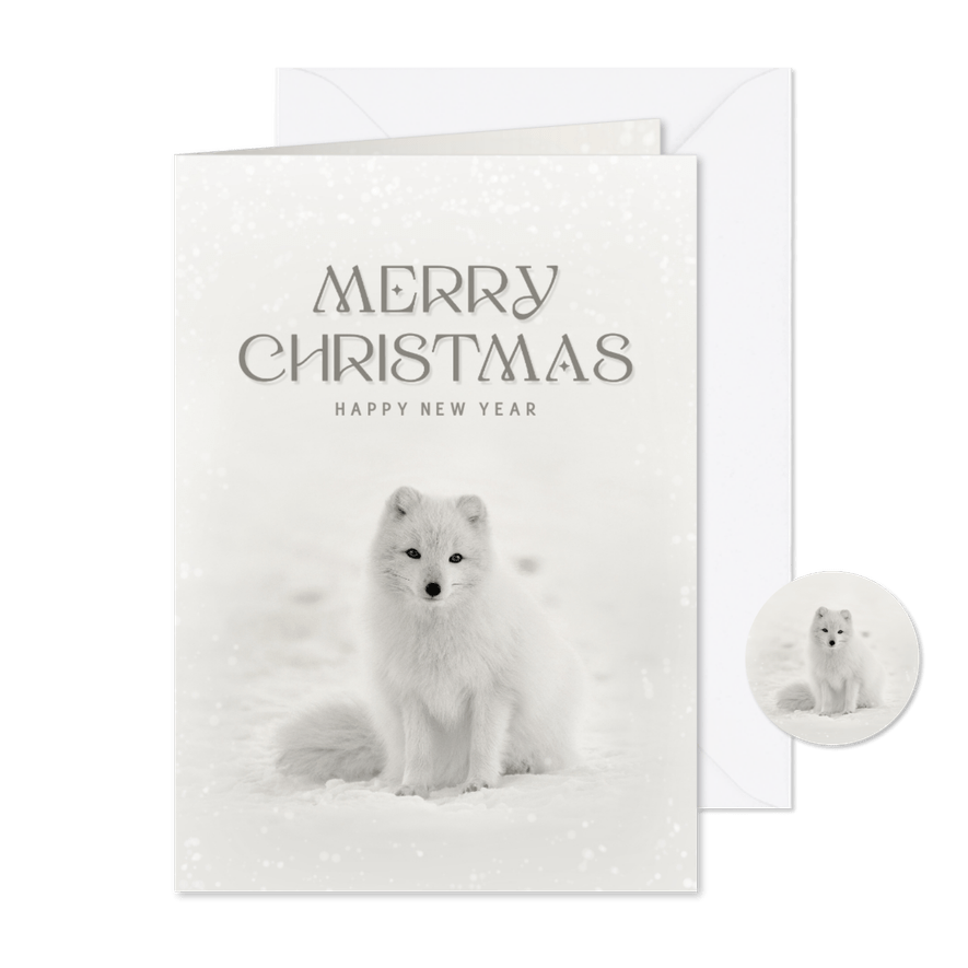 Weihnachtskarte Schneefuchs - Karteneindruck