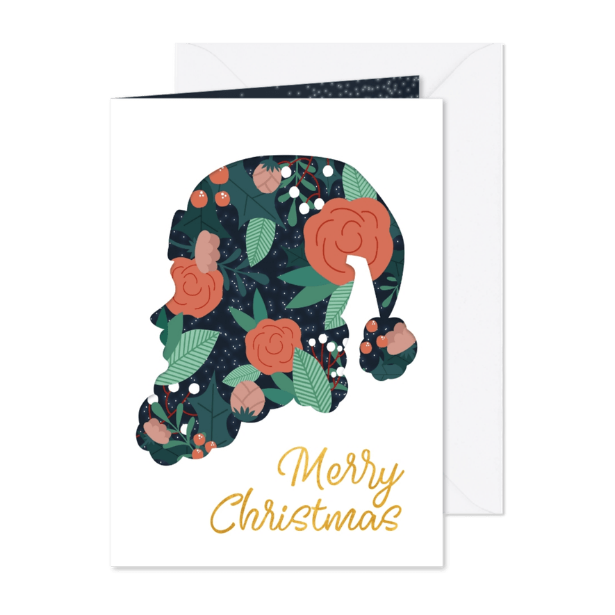 Weihnachtskarte Silhouette Weihnachtsmann - Karteneindruck