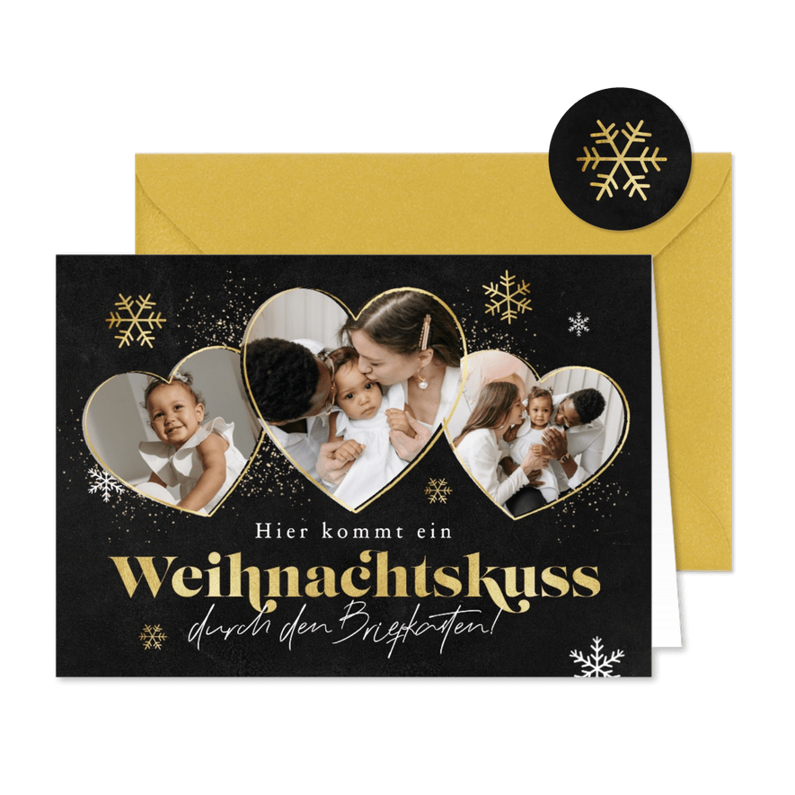 Weihnachtskarte SOS Kinderdörfer 'Weihnachtskuss' - Karteneindruck