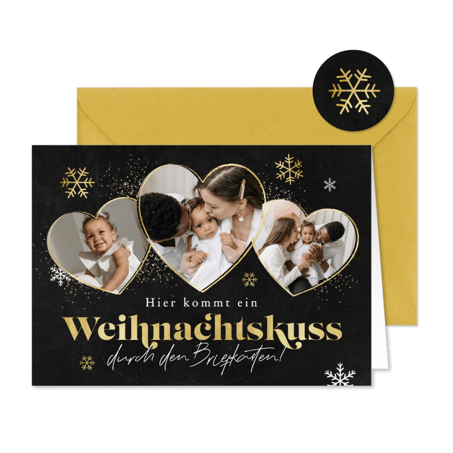 Weihnachtskarte SOS Kinderdörfer 'Weihnachtskuss' - Karteneindruck
