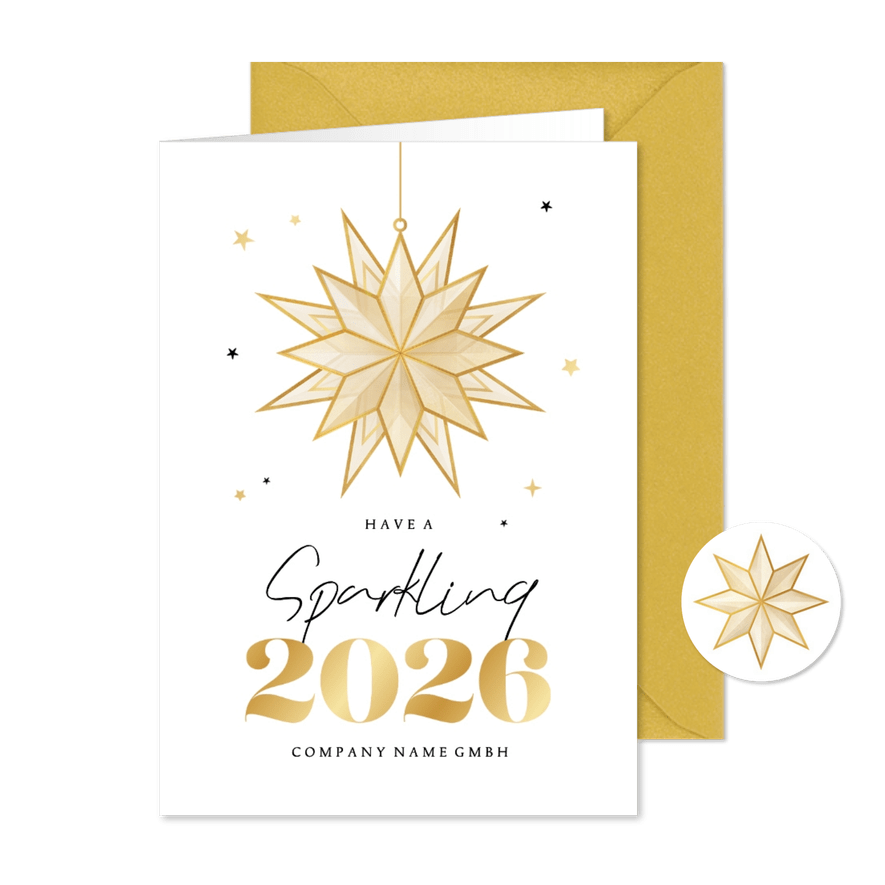 Weihnachtskarte 'Sparkling 2026'  - Karteneindruck