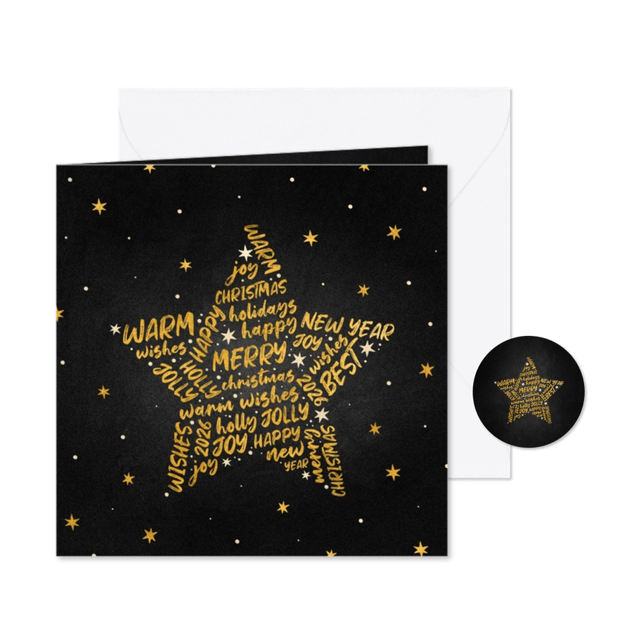 Weihnachtskarte Sterne international - Karteneindruck