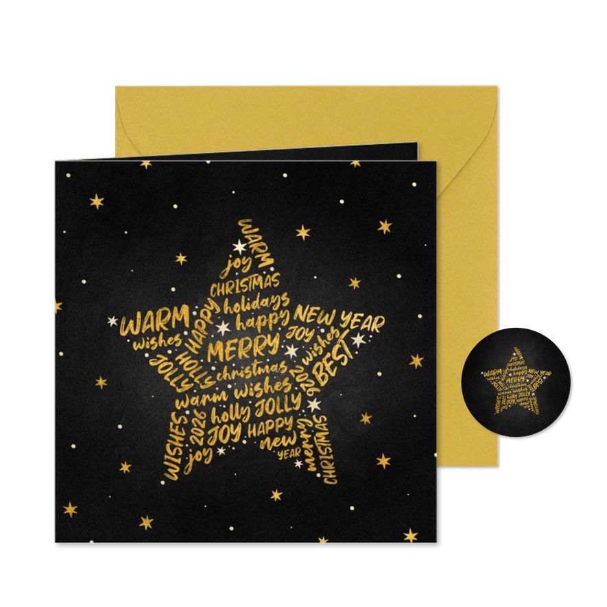 Weihnachtskarte Sterne international - Karteneindruck