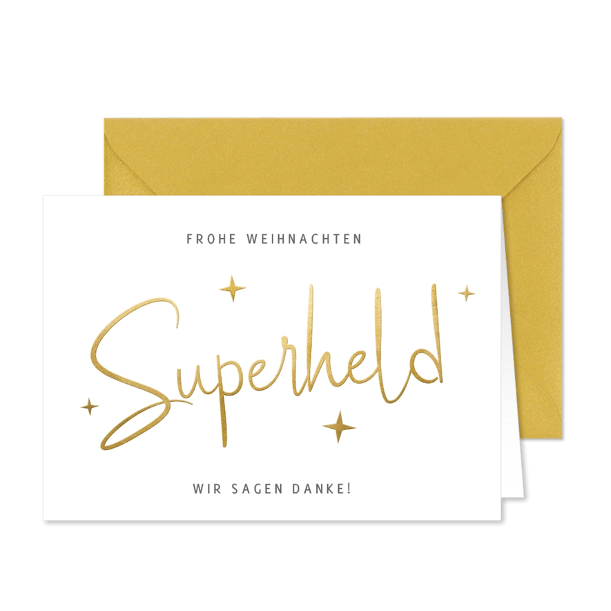Weihnachtskarte Superheld Dankeschönkarte - Karteneindruck