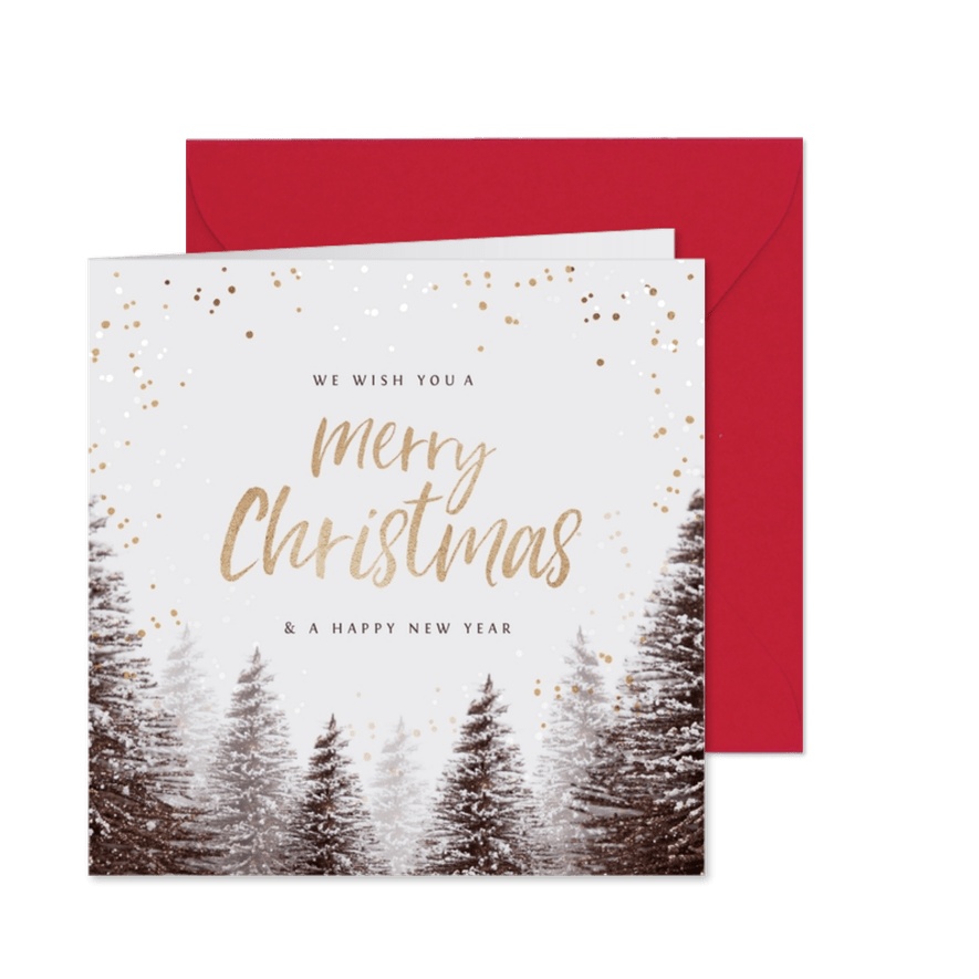 Weihnachtskarte Tannenbäume Winter - Karteneindruck
