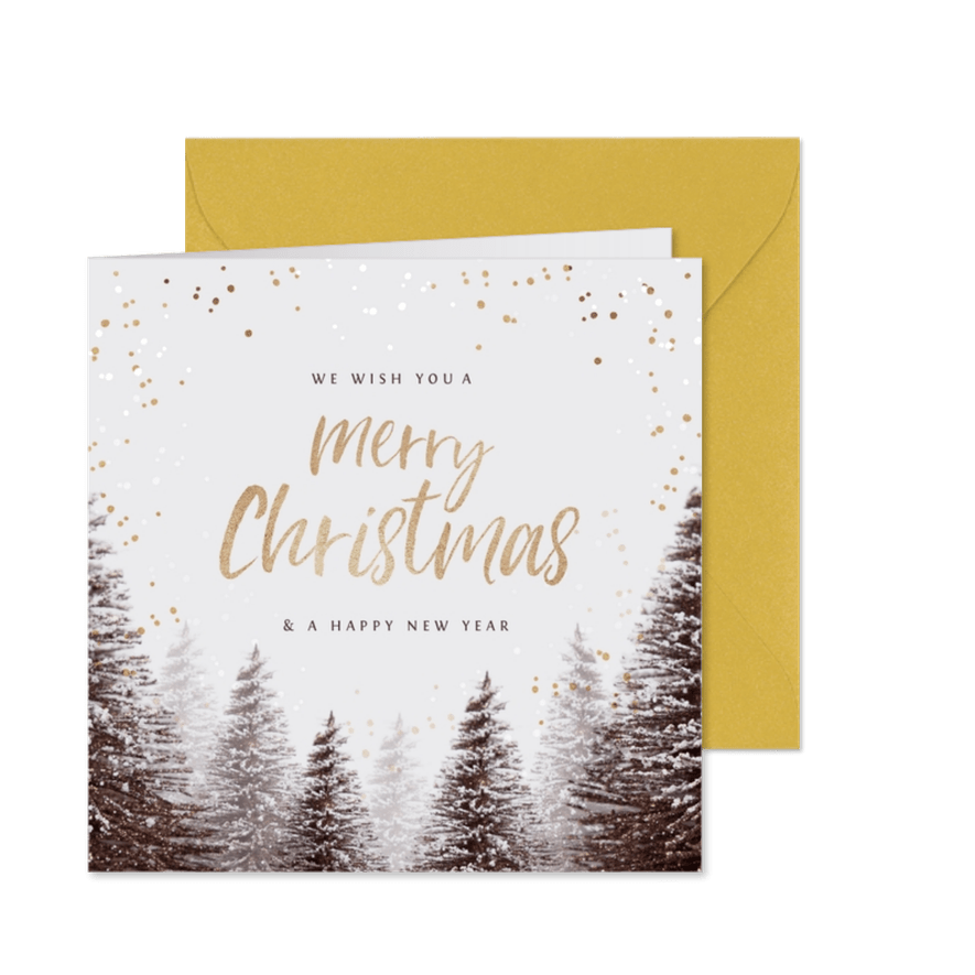 Weihnachtskarte Tannenbäume Winter - Karteneindruck
