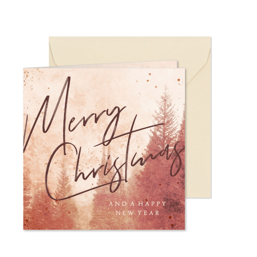 Weihnachtskarte Tannenwald 'Merry Christmas' - Karteneindruck
