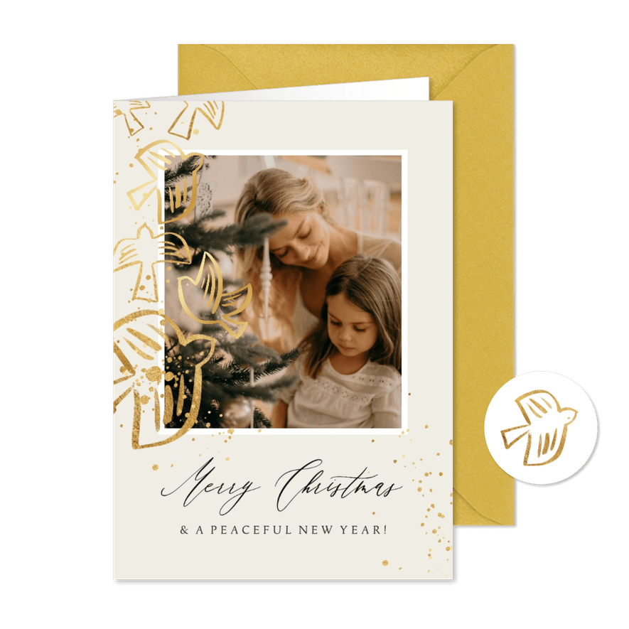 Weihnachtskarte Tauben & Foto - Karteneindruck