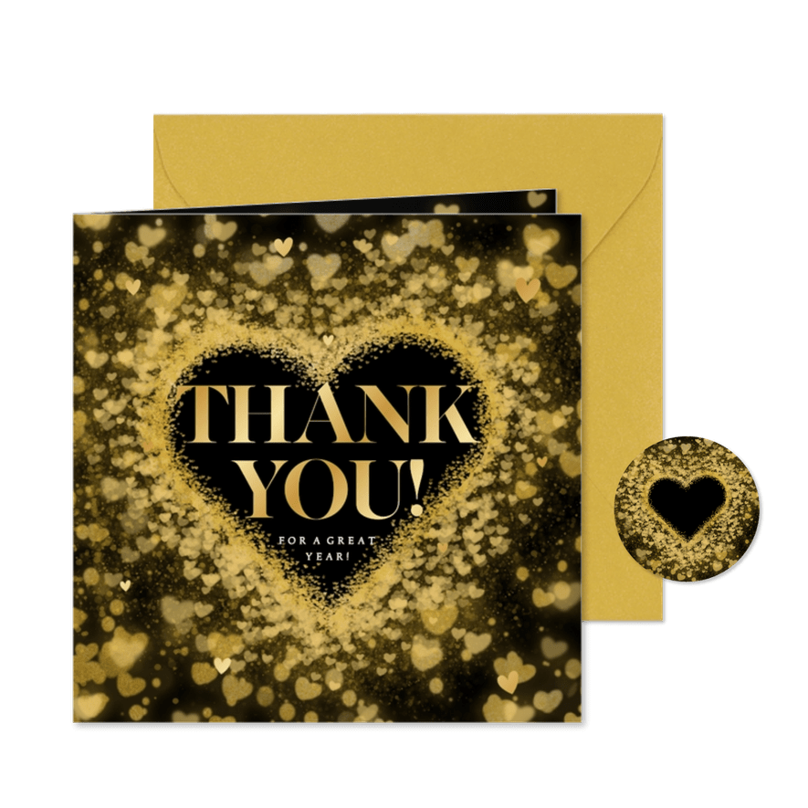 Weihnachtskarte 'Thank You' Herz aus Herzen - Karteneindruck