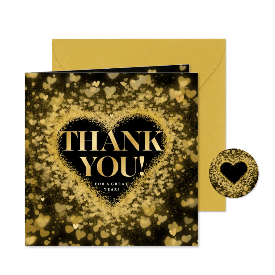 Weihnachtskarte 'Thank You' Herz aus Herzen - Kartenvorschau