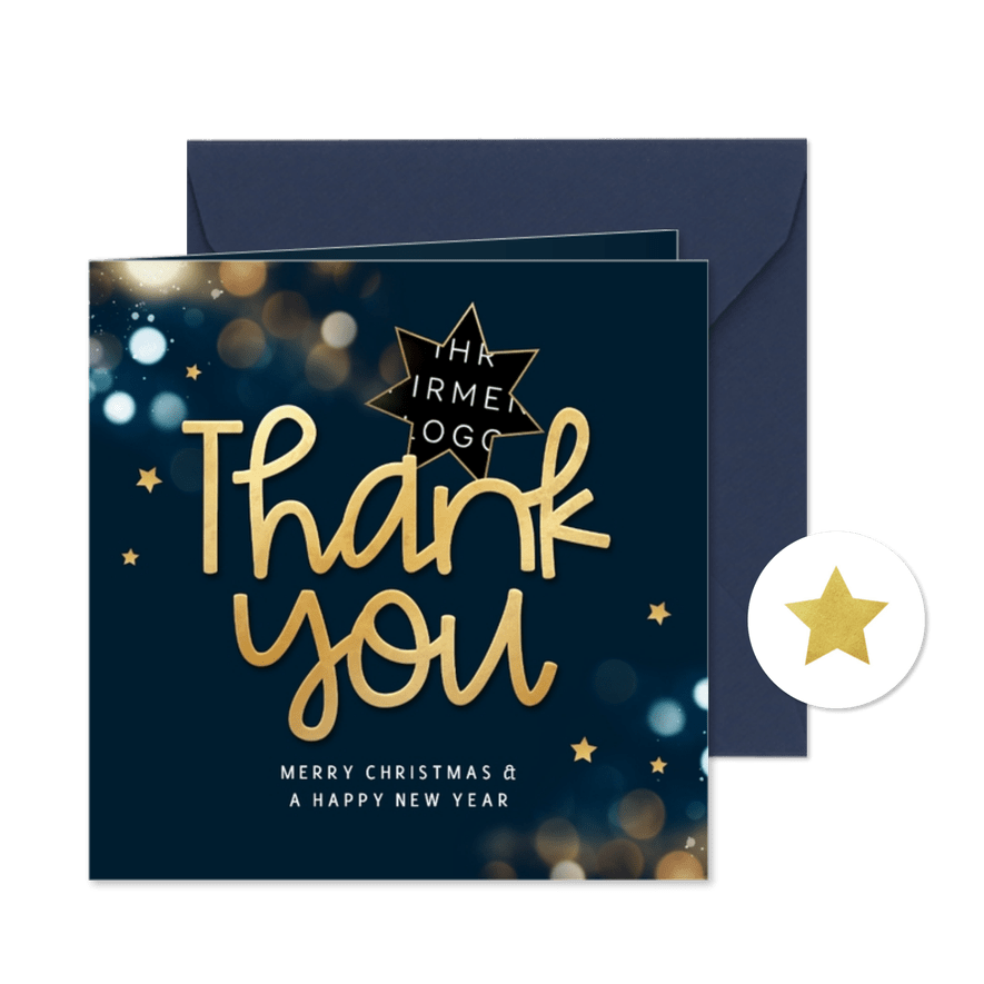 Weihnachtskarte 'Thank you' Logo international Lichter - Kartenvorschau
