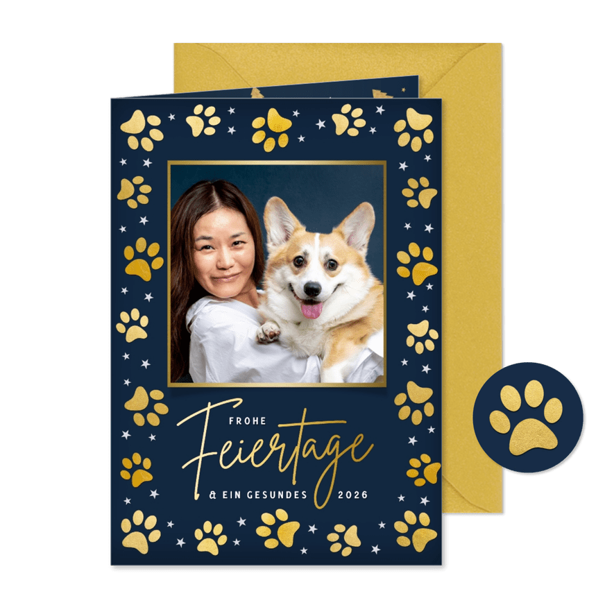 Weihnachtskarte Tierklinik mit Foto - Karteneindruck