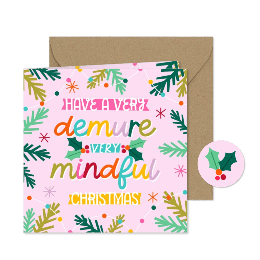 Weihnachtskarte 'Very Demure & Very Mindful Christmas' - Karteneindruck