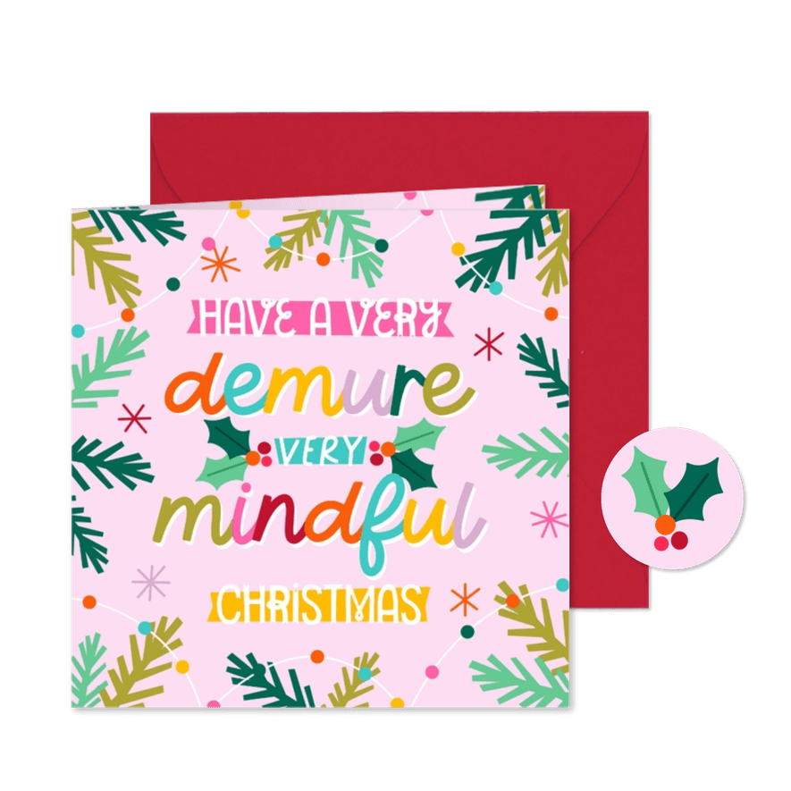 Weihnachtskarte 'Very Demure & Very Mindful Christmas' - Karteneindruck