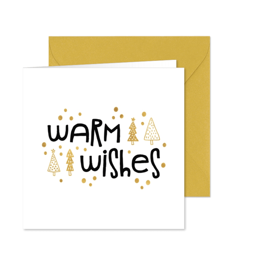 Weihnachtskarte Warm wishes Tannenbäumchen - Karteneindruck
