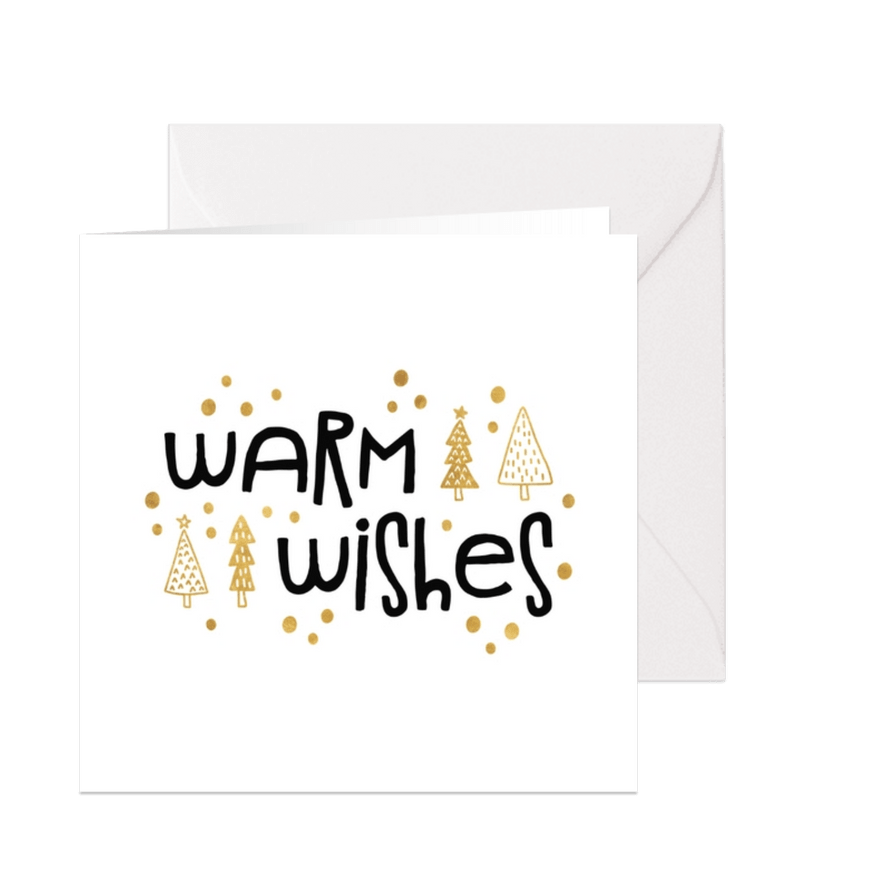 Weihnachtskarte Warm wishes Tannenbäumchen - Karteneindruck
