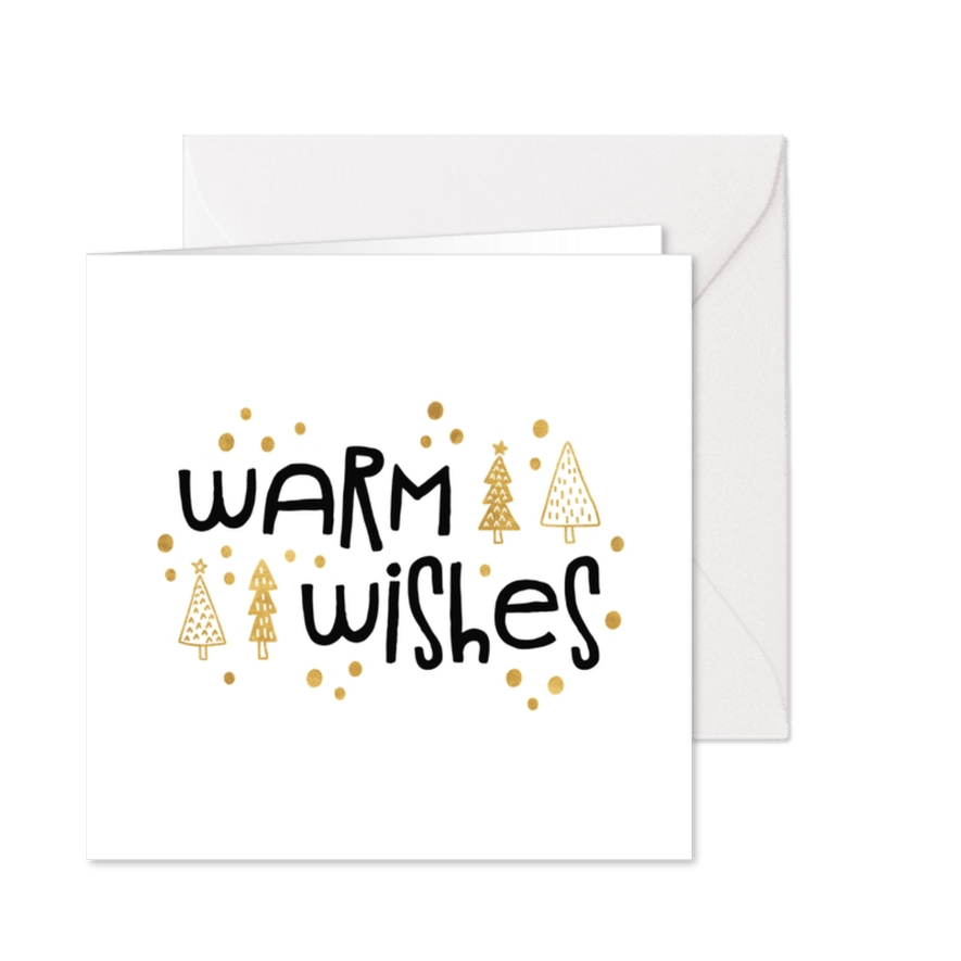 Weihnachtskarte Warm wishes Tannenbäumchen - Karteneindruck
