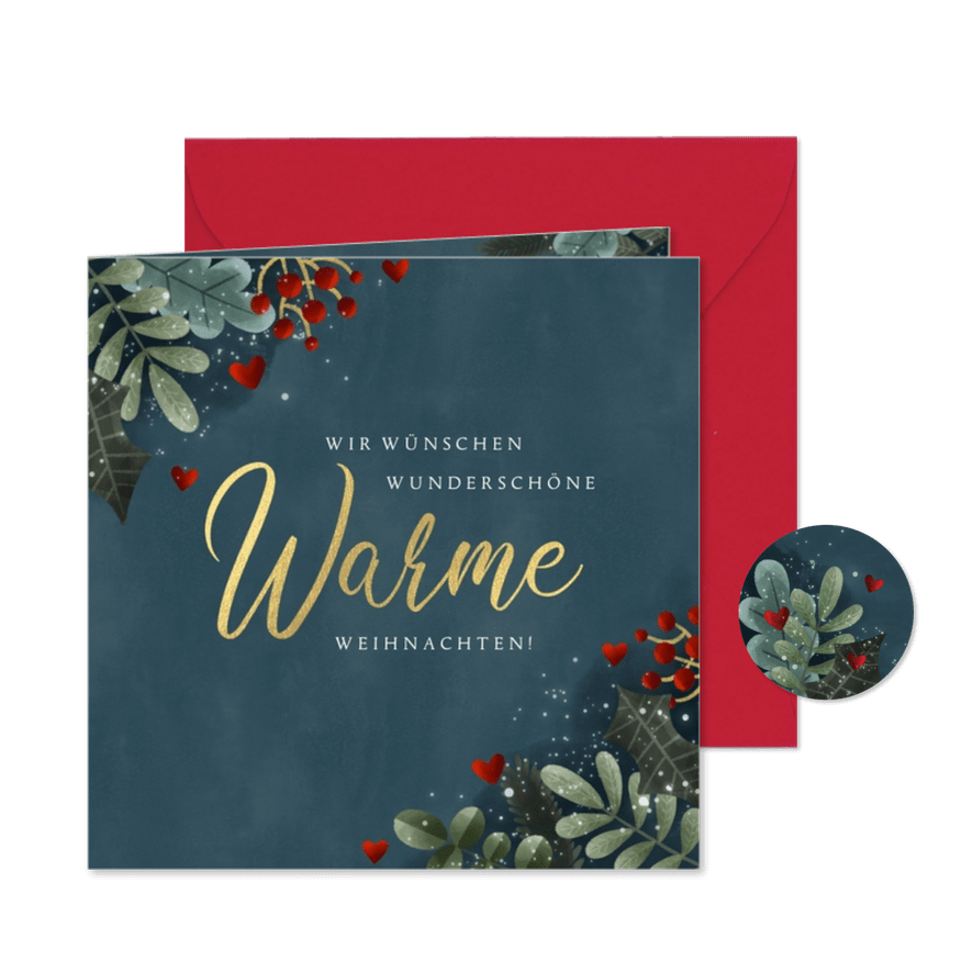 Weihnachtskarte Warme Weihnachten - Kartenvorschau
