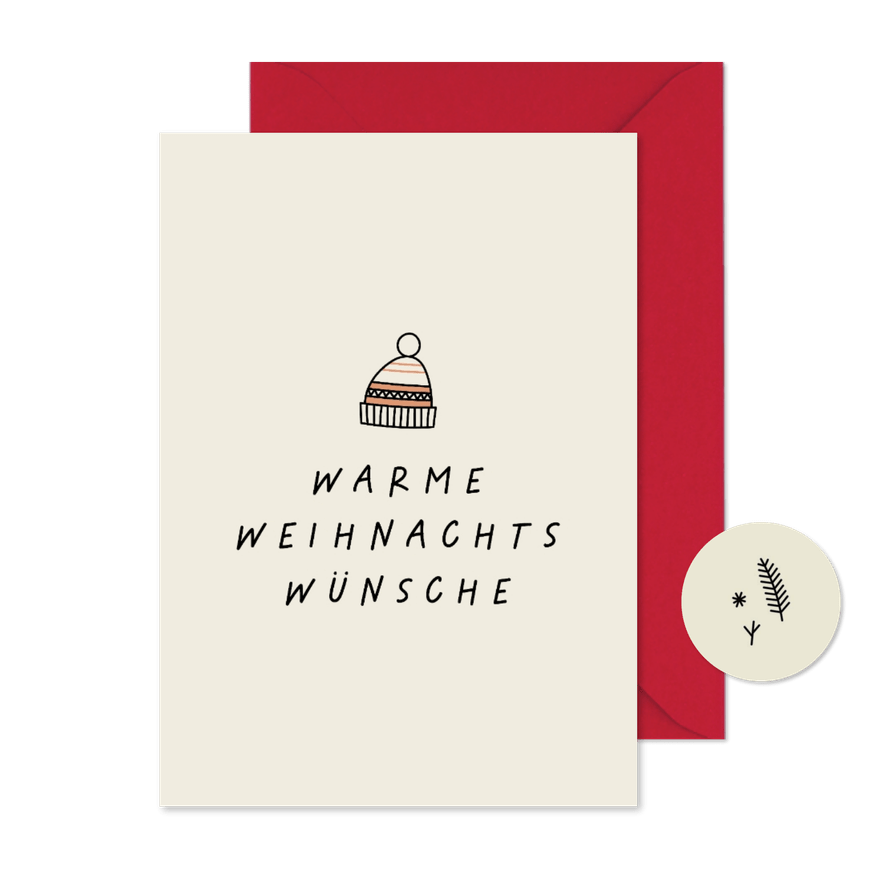 Weihnachtskarte 'Warme Weinachtswünsche' - Karteneindruck