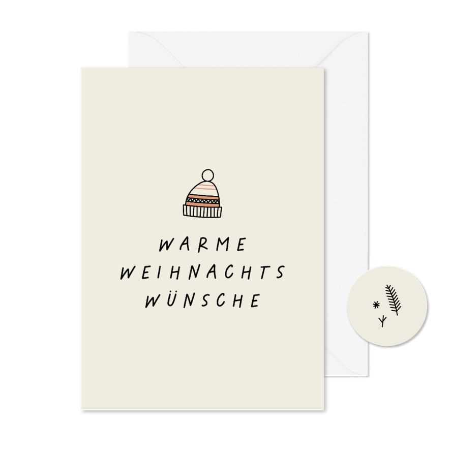 Weihnachtskarte 'Warme Weinachtswünsche' - Karteneindruck